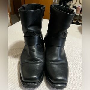 Men’s Dingo Black Leather Moto Boots Size 9.5 EW